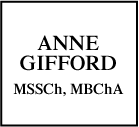Anne Gifford MSSCH MBCHA